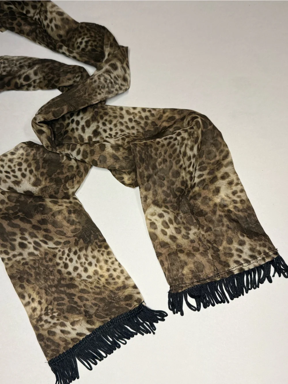 Vintage Leopard Print Women's Scarf - Brown